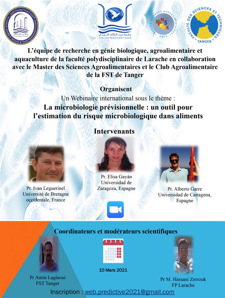 Webinaire international : « La microbiologie prévisionnelle : un outil pour l’estimation du risque microbiologique dans les aliments »