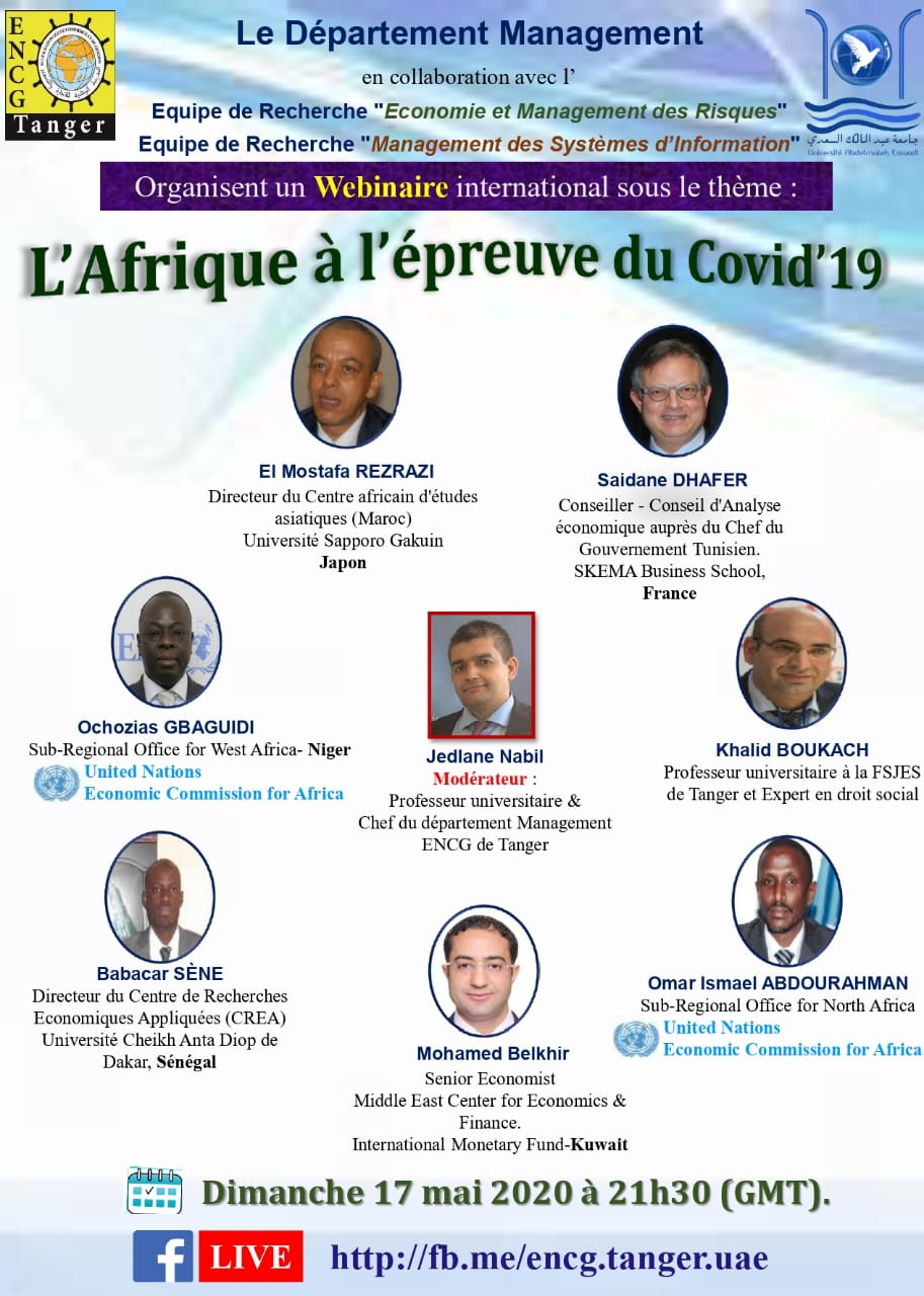 Webinaire international sous le thème : "L'Afrique à l'épreuve du COVID-19"